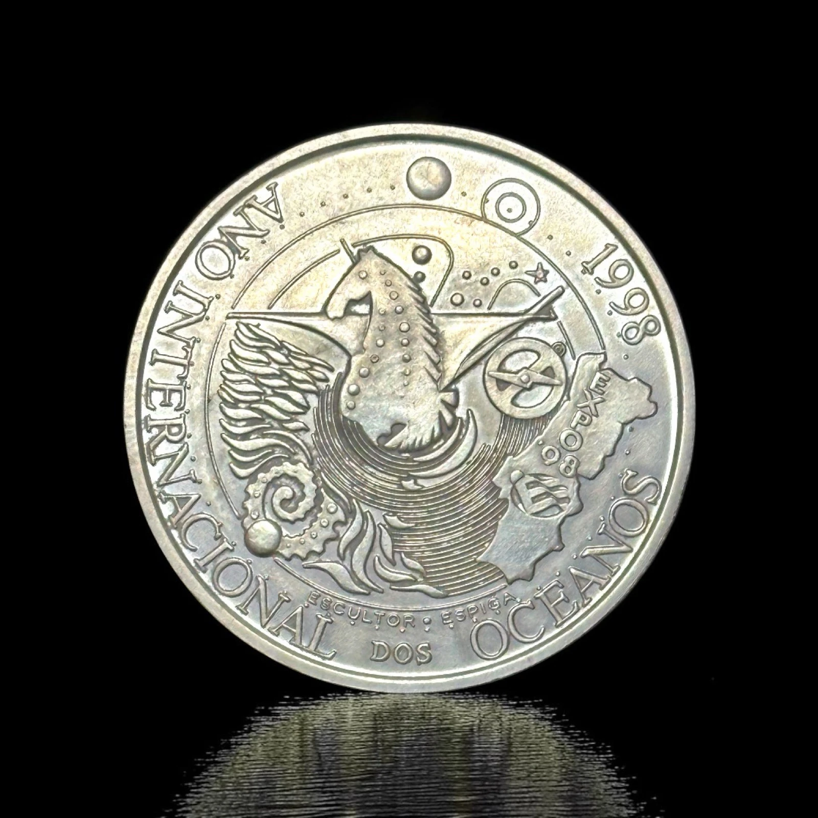 Portugal Silver Coin 1000 Escudos 1998 Expo 98 Oceans – photo 2